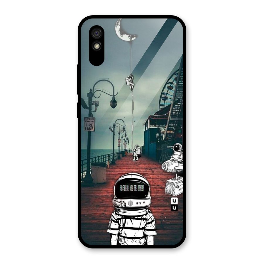 Robotic Design Glass Back Case for Redmi 9i