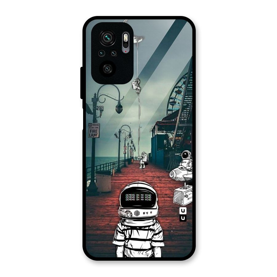 Robotic Design Glass Back Case for Redmi Note 10S