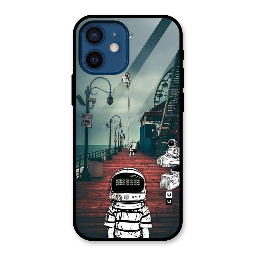 Robotic Design Glass Back Case for iPhone 12 Mini