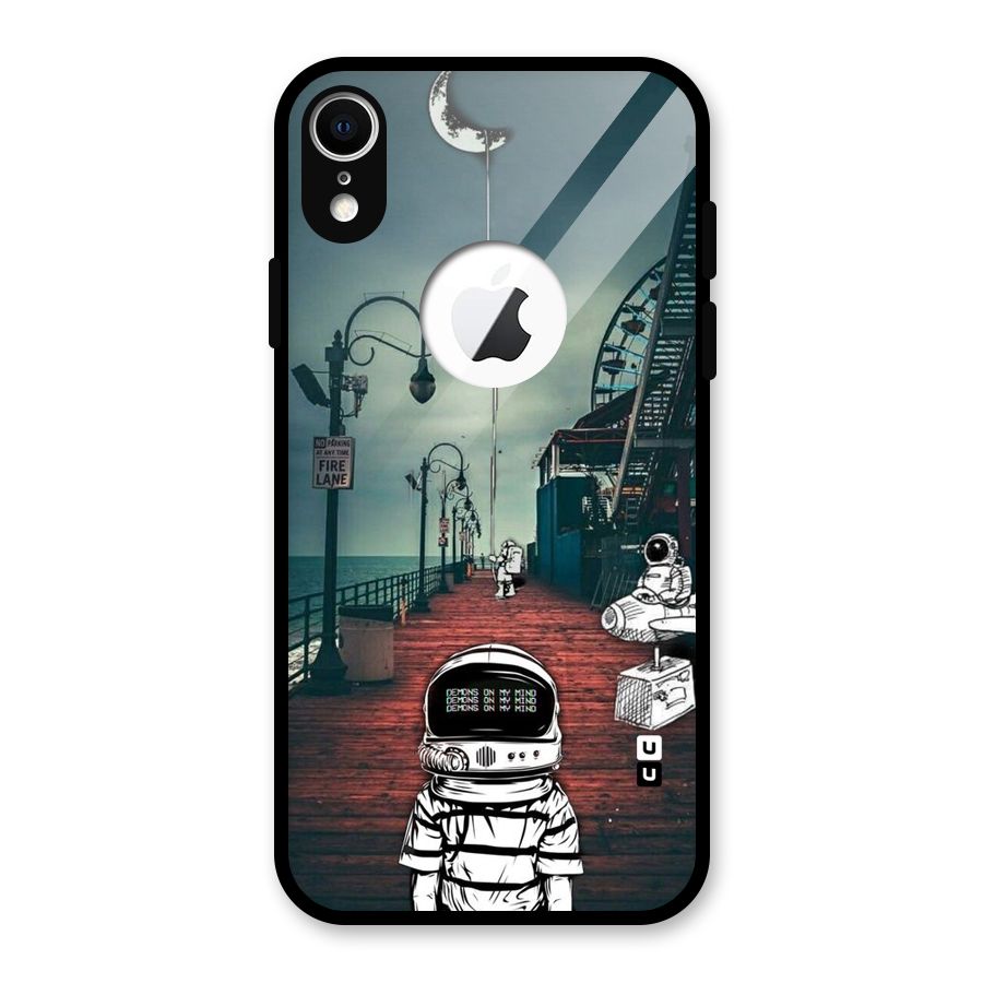 Robotic Design Glass Back Case for iPhone XR Logo Cut