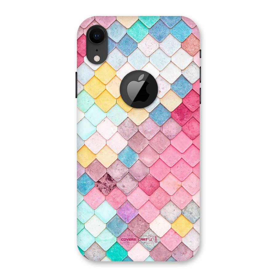 Rocks Pattern Design Back Case for iPhone XR Logo Cut