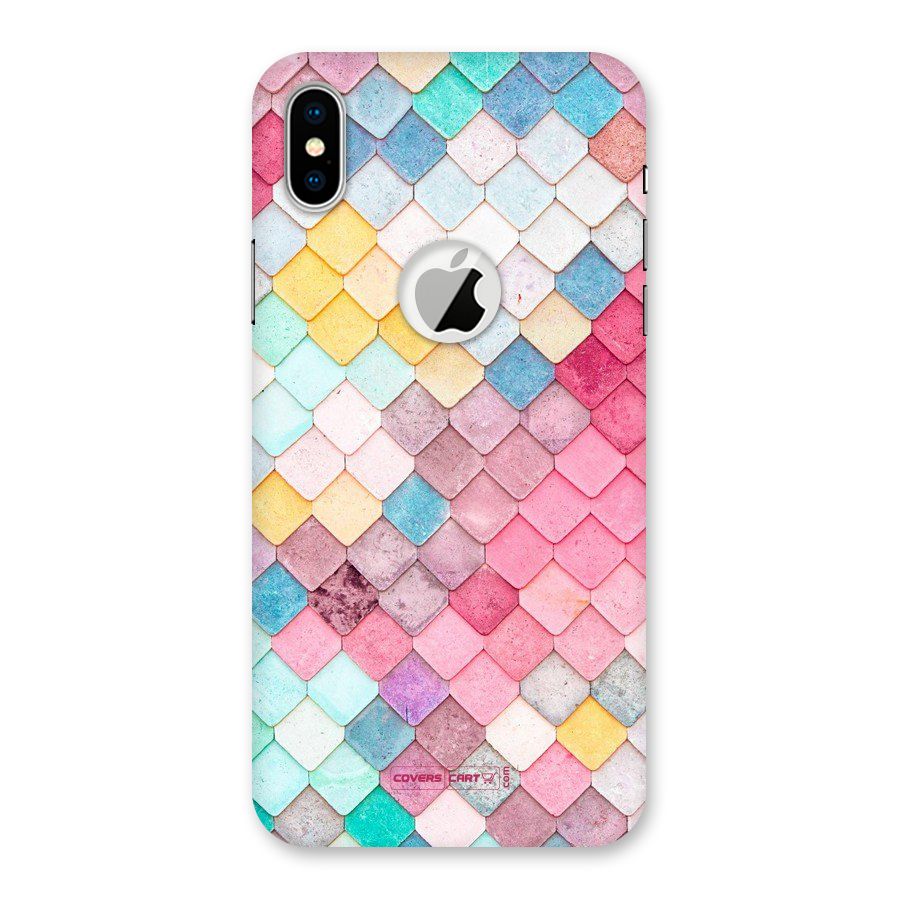 Rocks Pattern Design Back Case for iPhone XS Logo Cut
