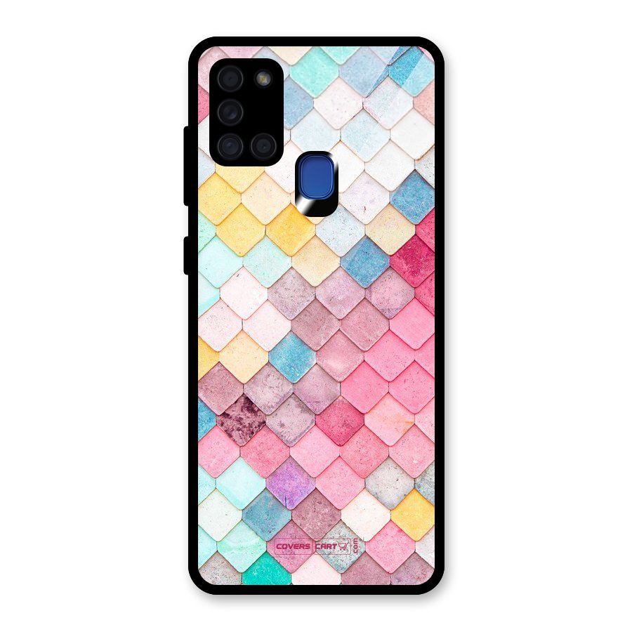 Rocks Pattern Design Glass Back Case for Galaxy A21s