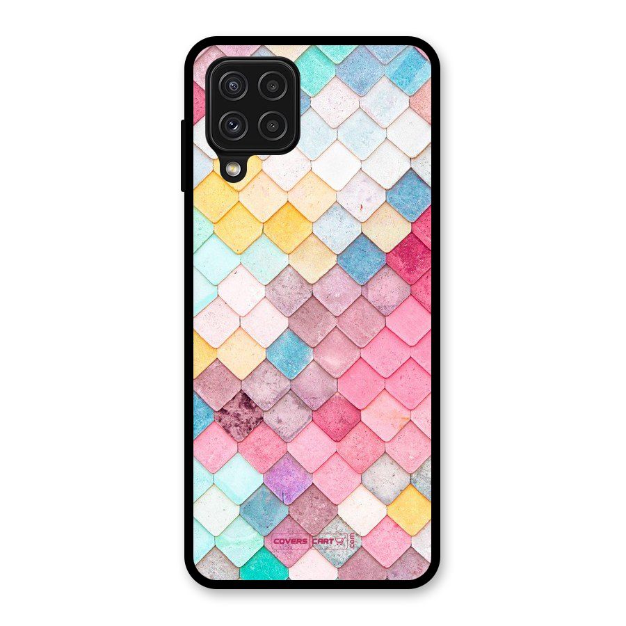 Rocks Pattern Design Glass Back Case for Galaxy A22 4G