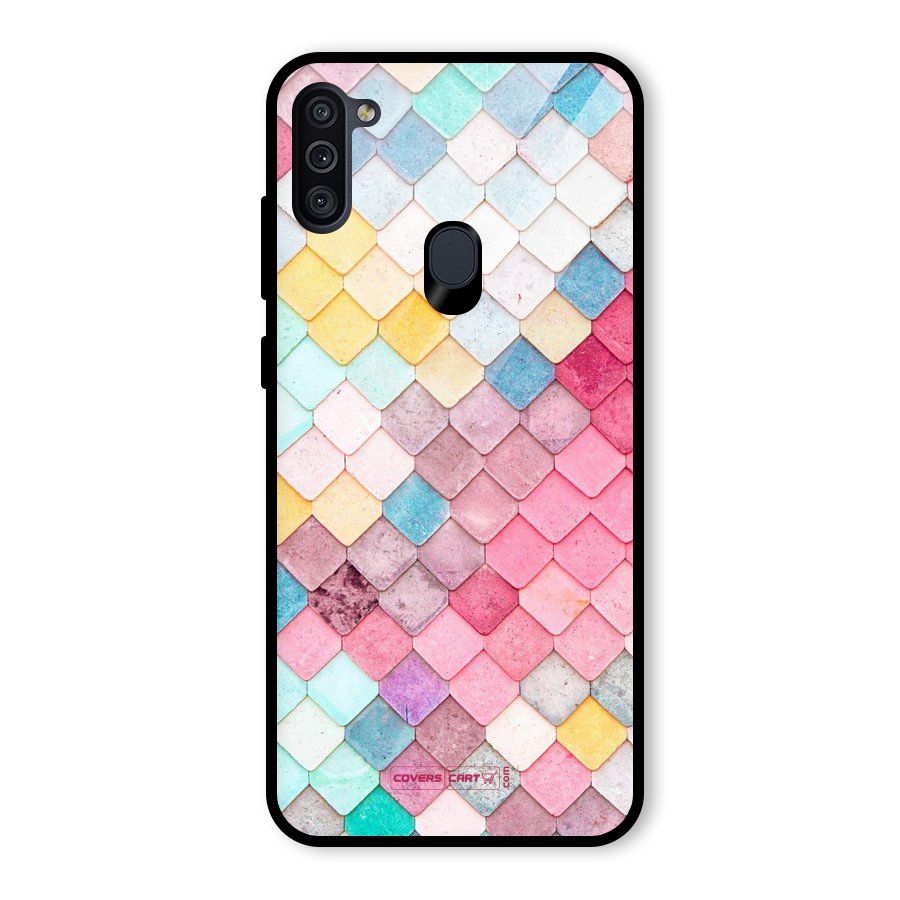 Rocks Pattern Design Glass Back Case for Galaxy M11