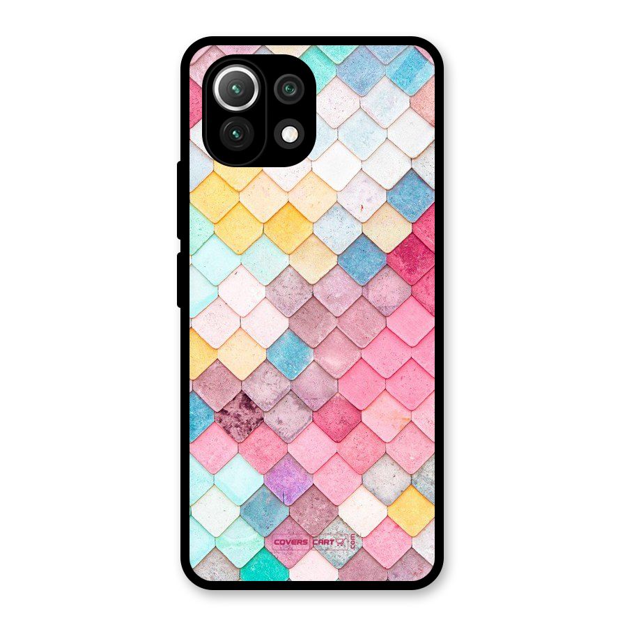 Rocks Pattern Design Glass Back Case for Mi 11 Lite