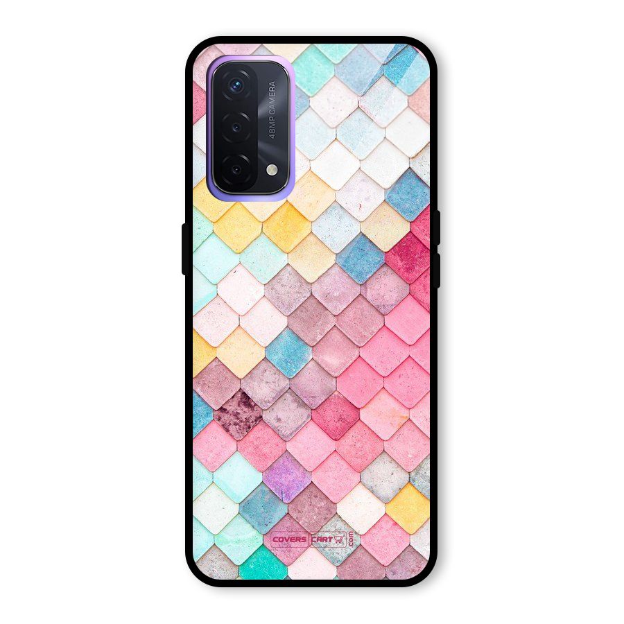 Rocks Pattern Design Glass Back Case for Oppo A74 5G