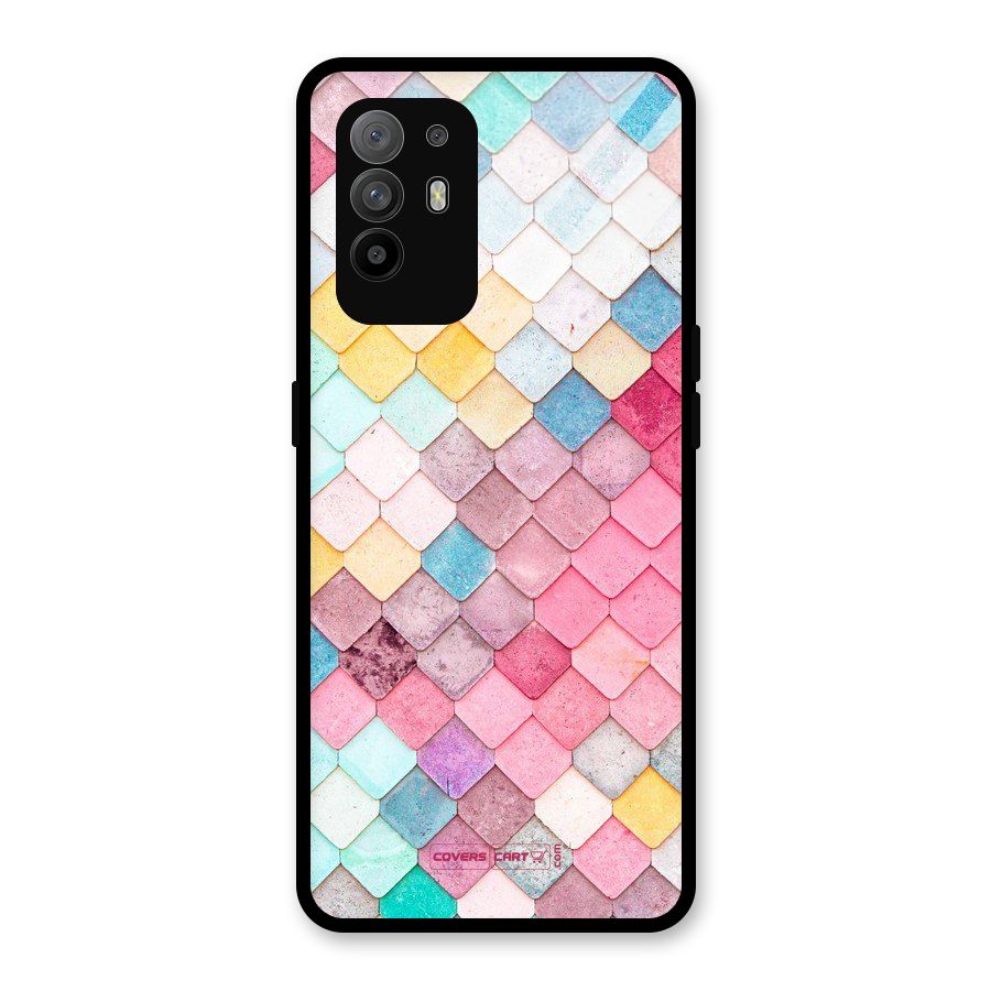 Rocks Pattern Design Glass Back Case for Oppo F19 Pro Plus 5G