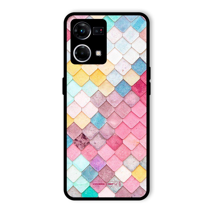 Rocks Pattern Design Glass Back Case for Oppo F21 Pro 4G