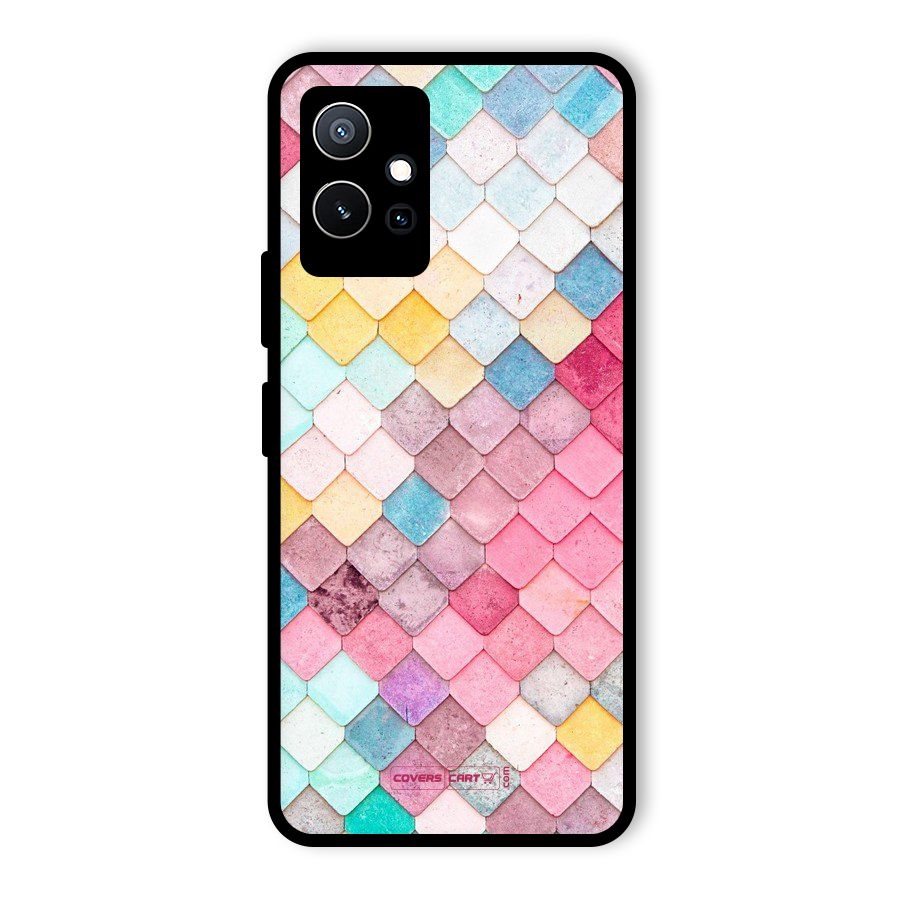 Rocks Pattern Design Glass Back Case for Vivo T1 5G