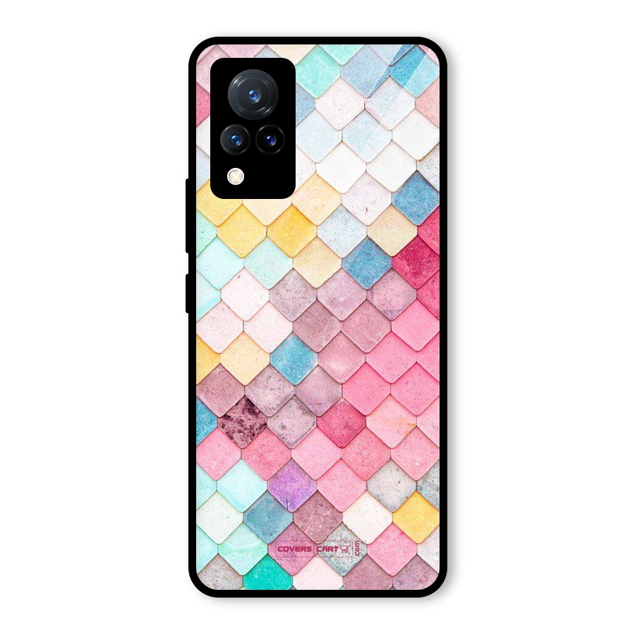 Rocks Pattern Design Glass Back Case for Vivo V21 5G