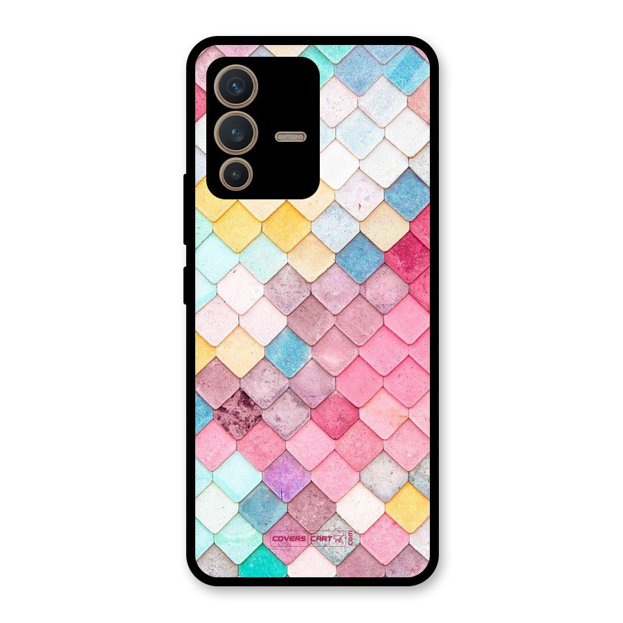 Rocks Pattern Design Glass Back Case for Vivo V23 5G