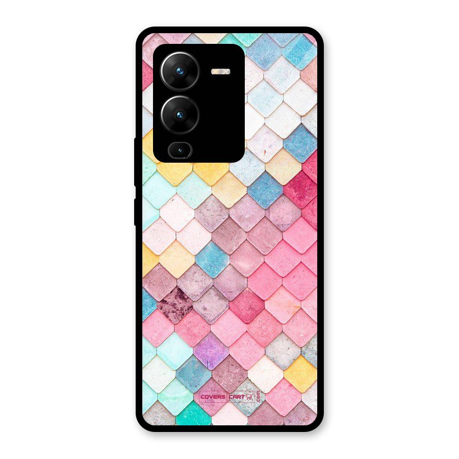 Rocks Pattern Design Glass Back Case for Vivo V25 Pro
