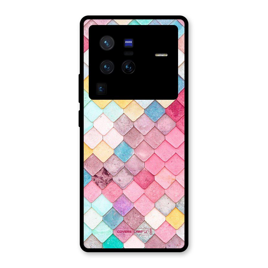 Rocks Pattern Design Glass Back Case for Vivo X80 Pro