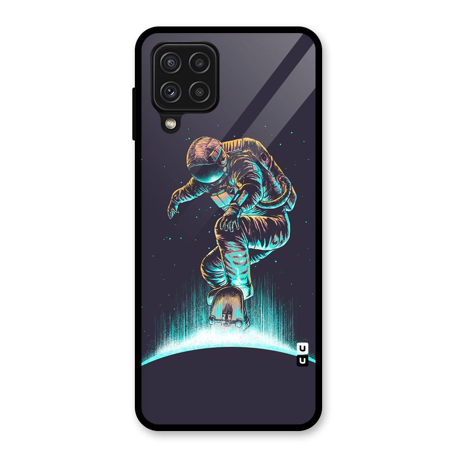 Rolling Spaceman Glass Back Case for Galaxy A22 4G