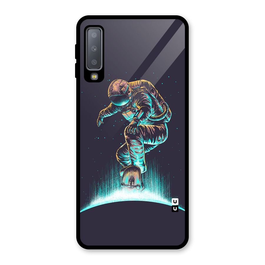 Rolling Spaceman Glass Back Case for Galaxy A7 (2018)