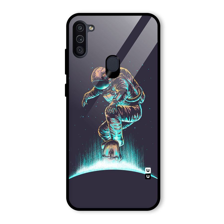 Rolling Spaceman Glass Back Case for Galaxy M11