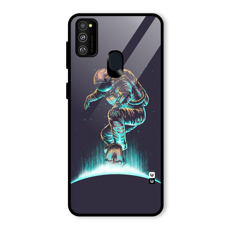 Rolling Spaceman Glass Back Case for Galaxy M30s