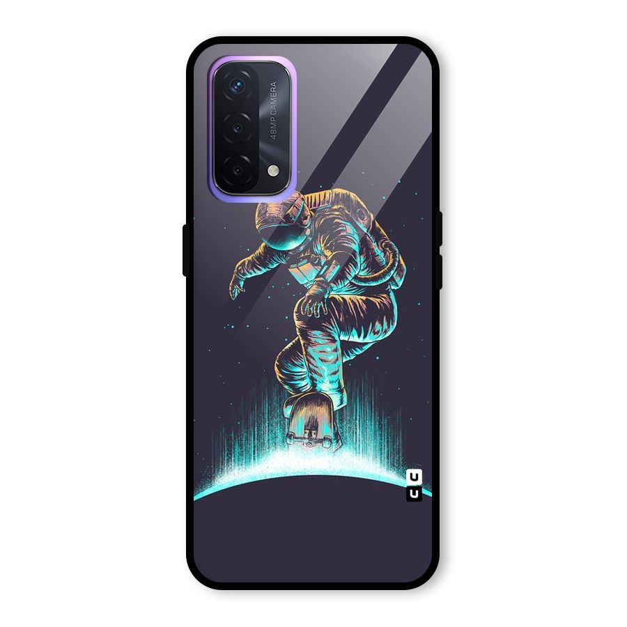 Rolling Spaceman Glass Back Case for Oppo A74 5G
