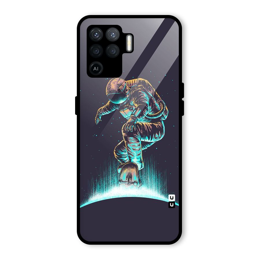 Rolling Spaceman Glass Back Case for Oppo F19 Pro
