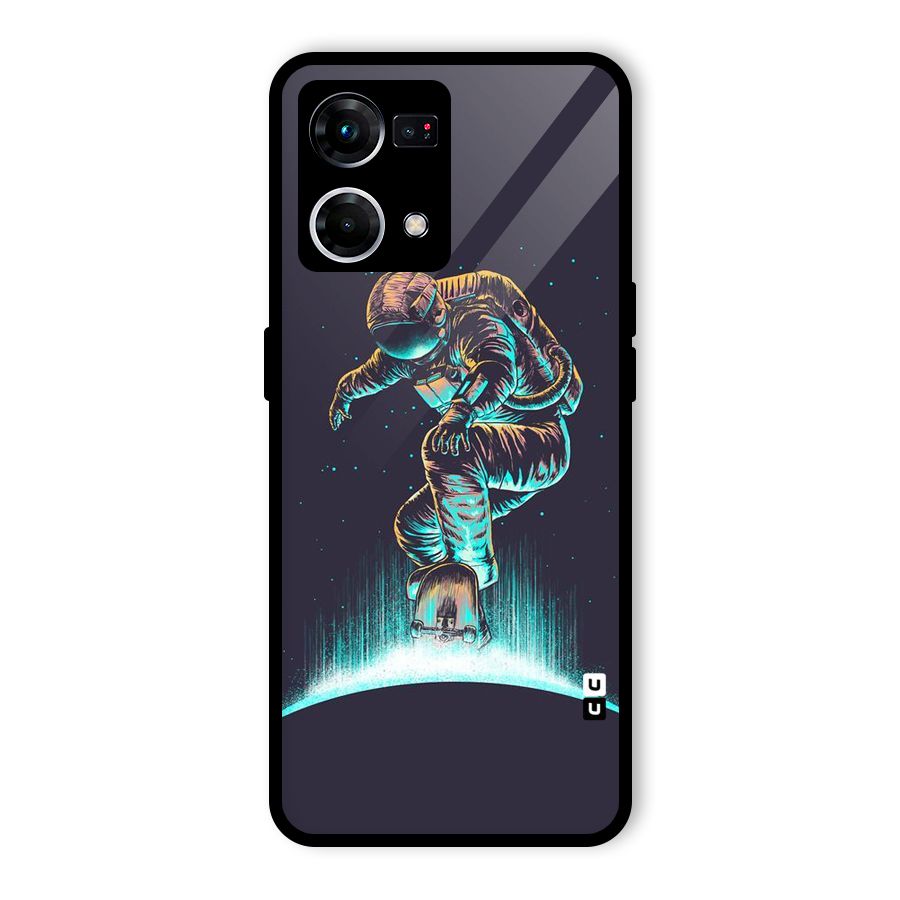 Rolling Spaceman Glass Back Case for Oppo F21 Pro 4G