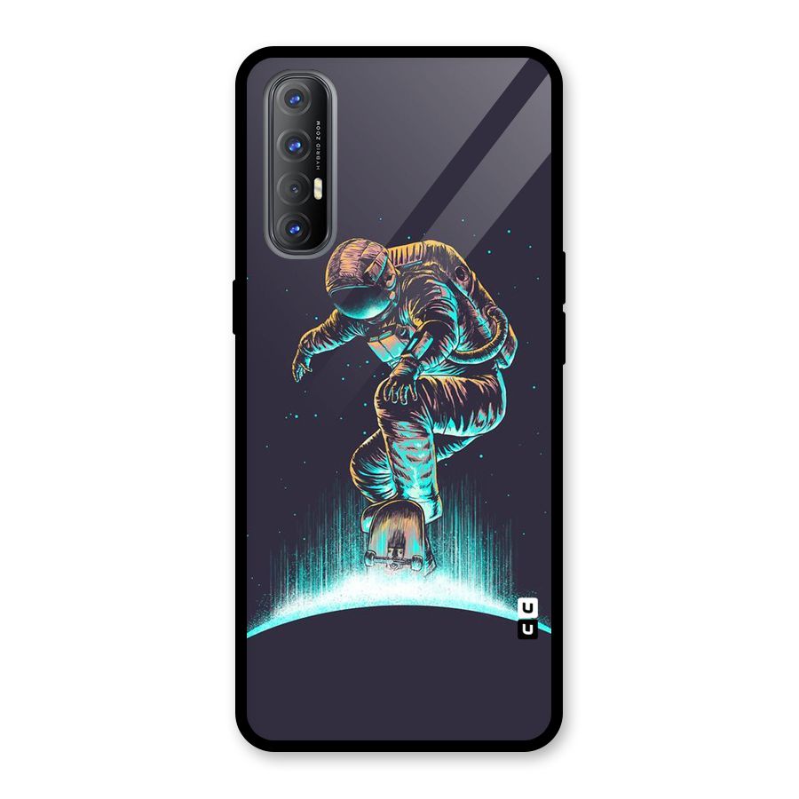 Rolling Spaceman Glass Back Case for Oppo Reno3 Pro
