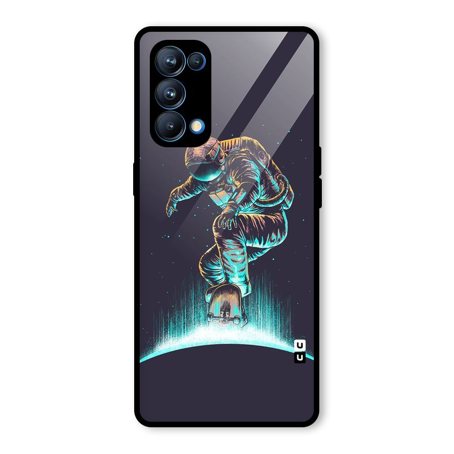 Rolling Spaceman Glass Back Case for Oppo Reno5 Pro 5G