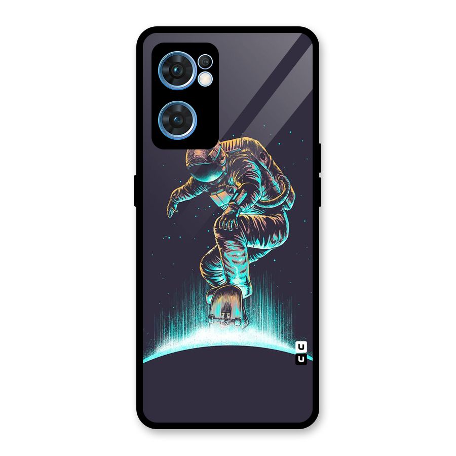 Rolling Spaceman Glass Back Case for Oppo Reno7 5G