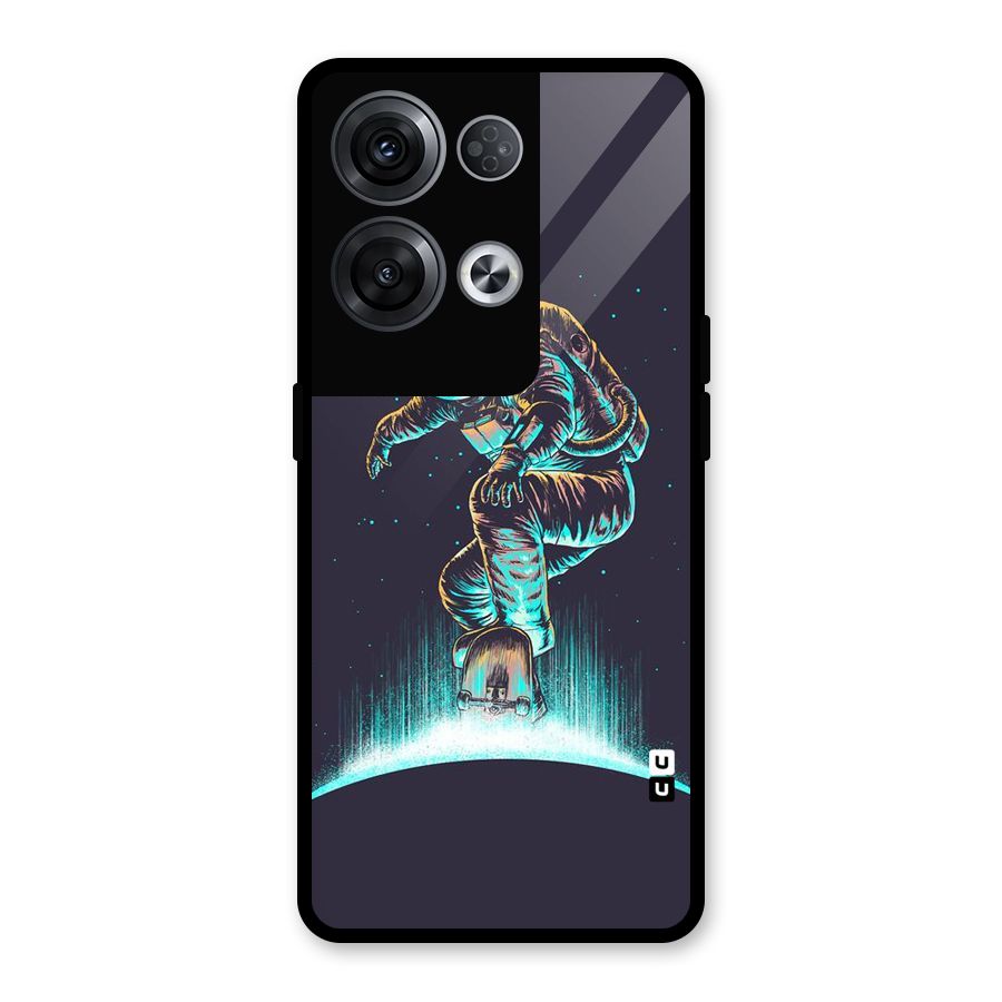 Rolling Spaceman Glass Back Case for Oppo Reno8 Pro 5G