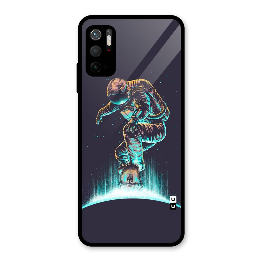 Rolling Spaceman Glass Back Case for Poco M3 Pro 5G