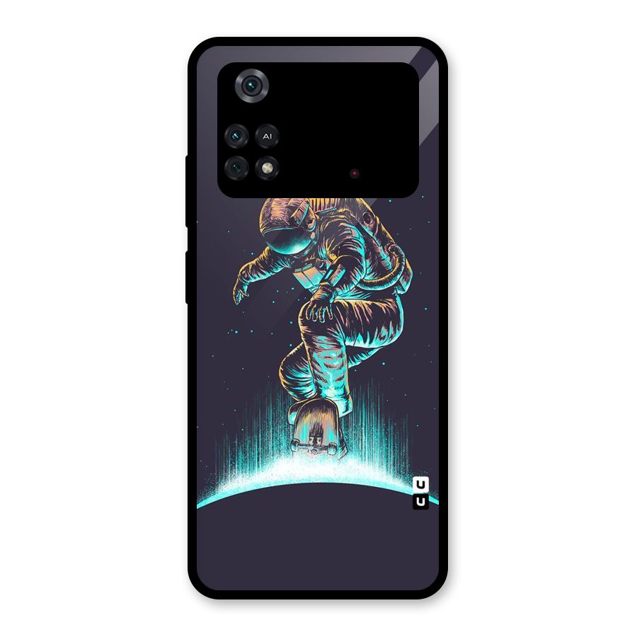 Rolling Spaceman Glass Back Case for Poco M4 Pro 4G