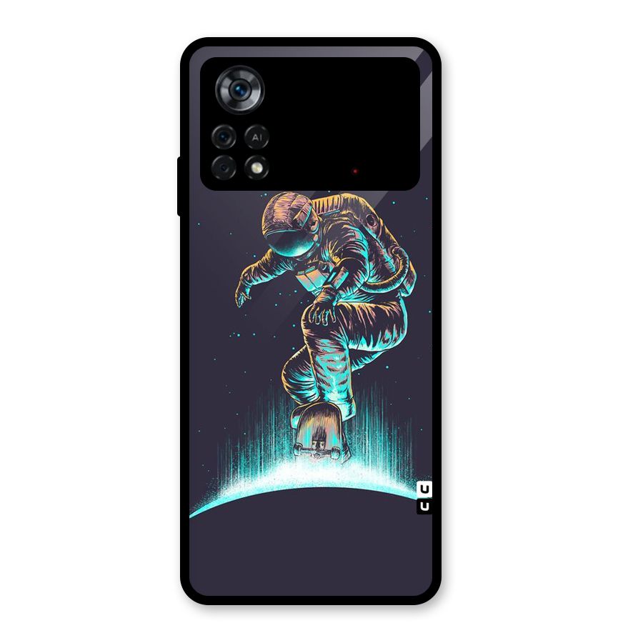 Rolling Spaceman Glass Back Case for Poco X4 Pro 5G