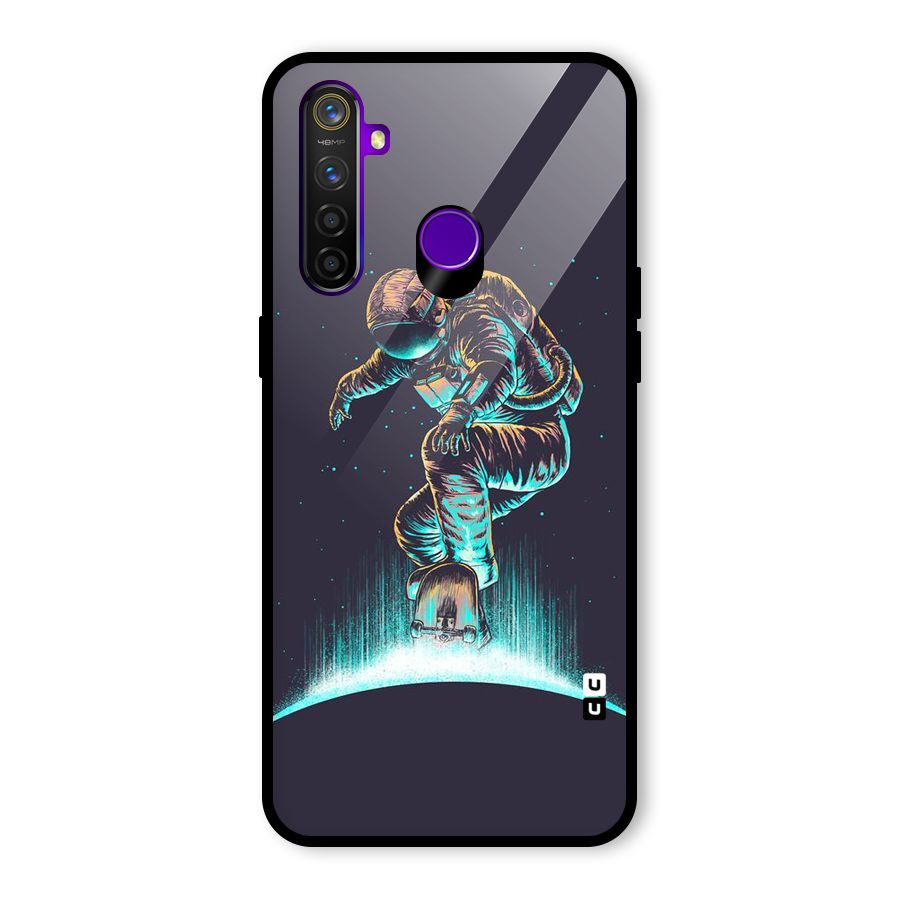 Rolling Spaceman Glass Back Case for Realme 5 Pro