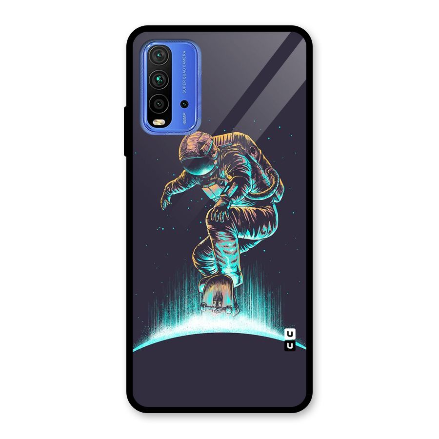 Rolling Spaceman Glass Back Case for Redmi 9 Power