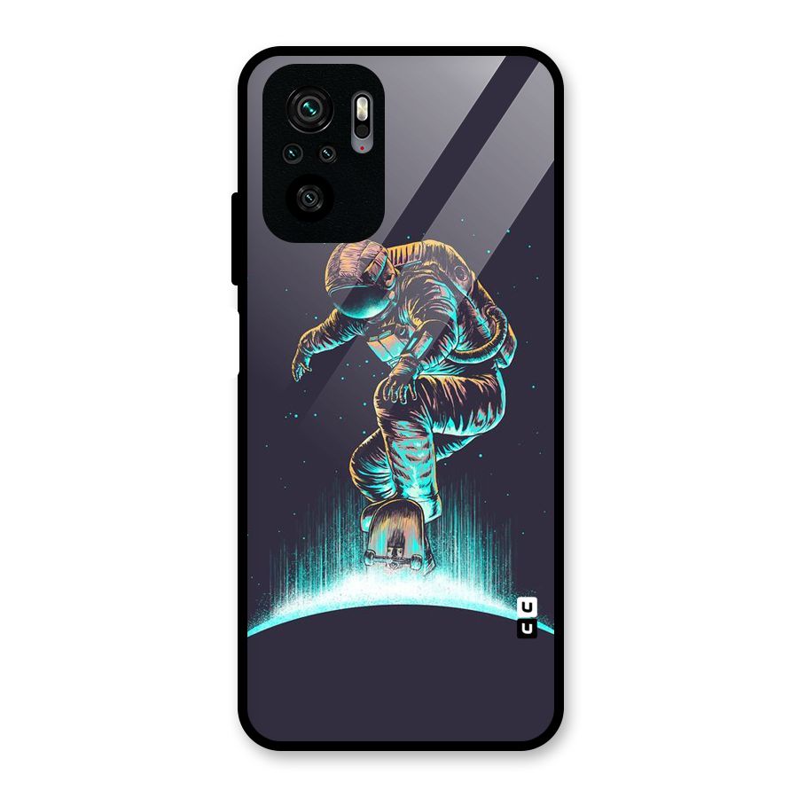 Rolling Spaceman Glass Back Case for Redmi Note 10S