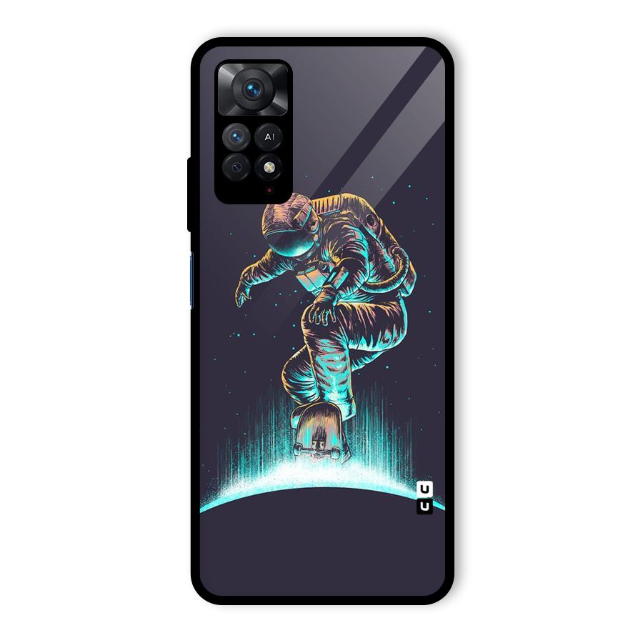Rolling Spaceman Glass Back Case for Redmi Note 11 Pro