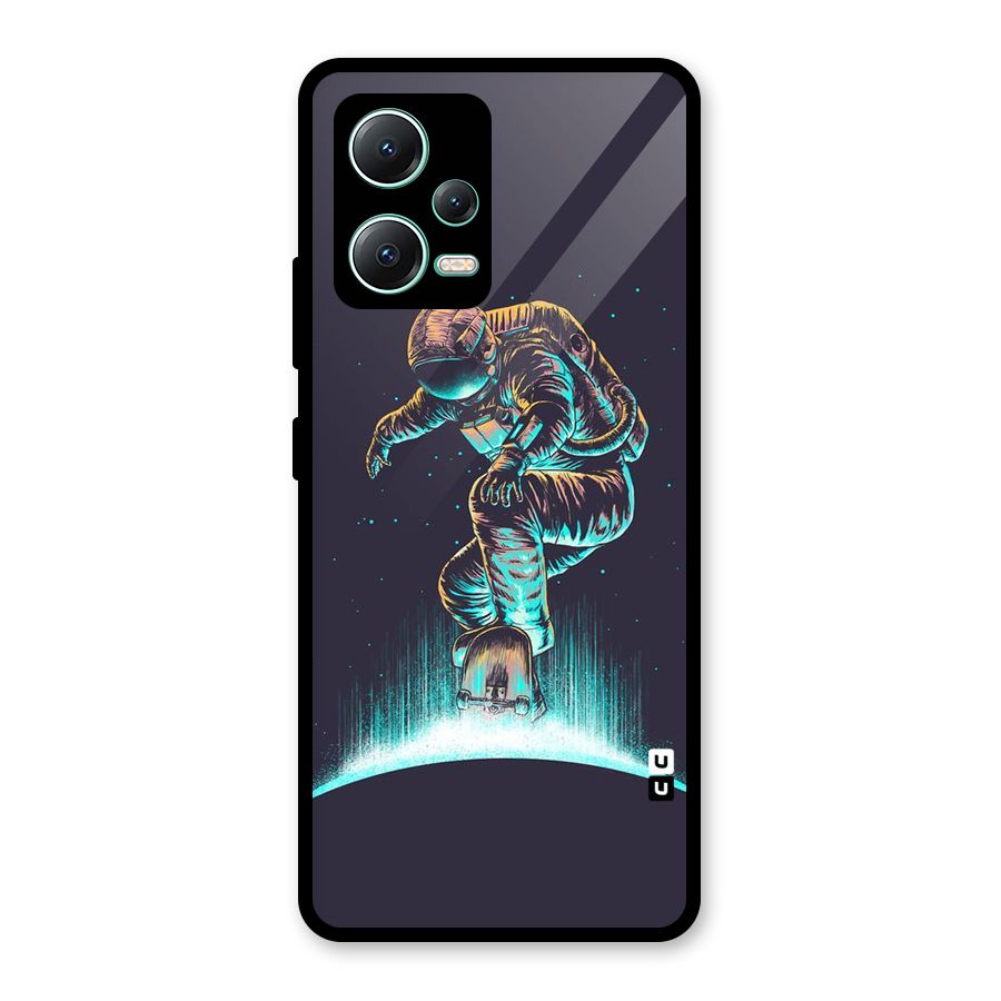 Rolling Spaceman Glass Back Case for Redmi Note 12 5G