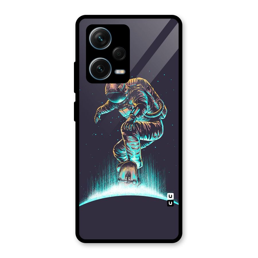 Rolling Spaceman Glass Back Case for Redmi Note 12 Pro Plus 5G