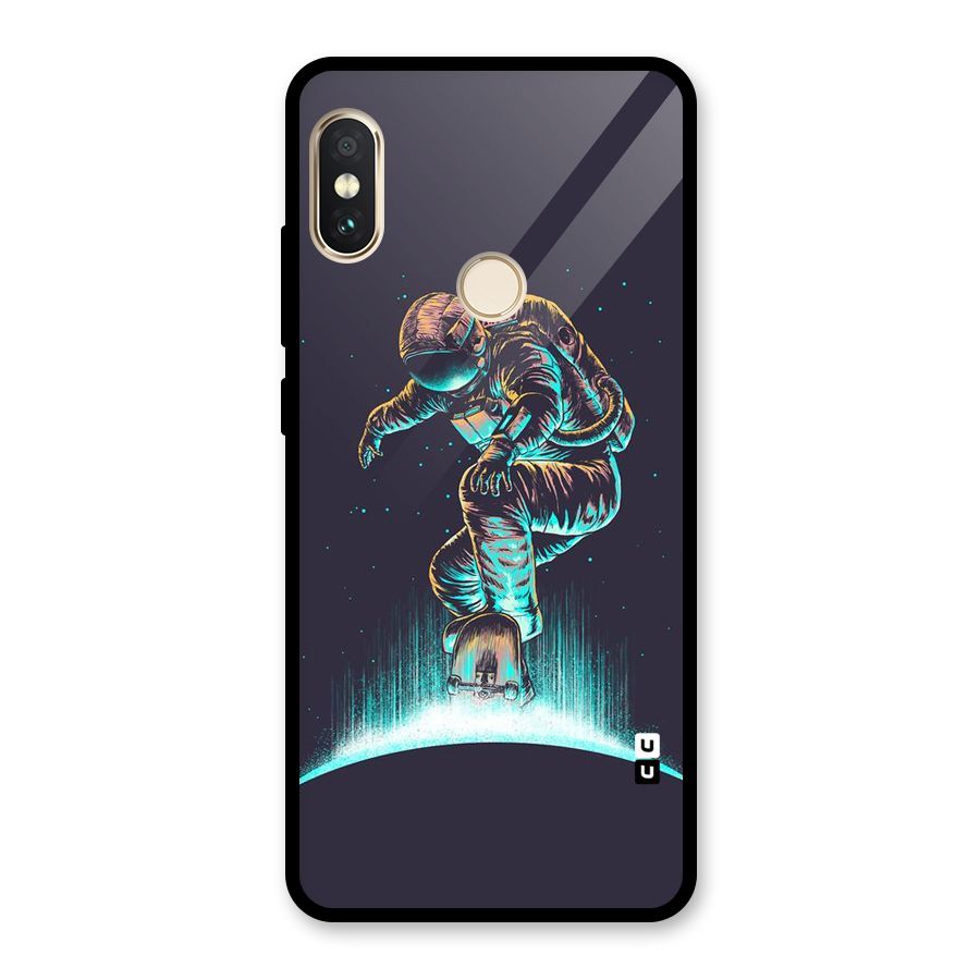 Rolling Spaceman Glass Back Case for Redmi Note 5 Pro