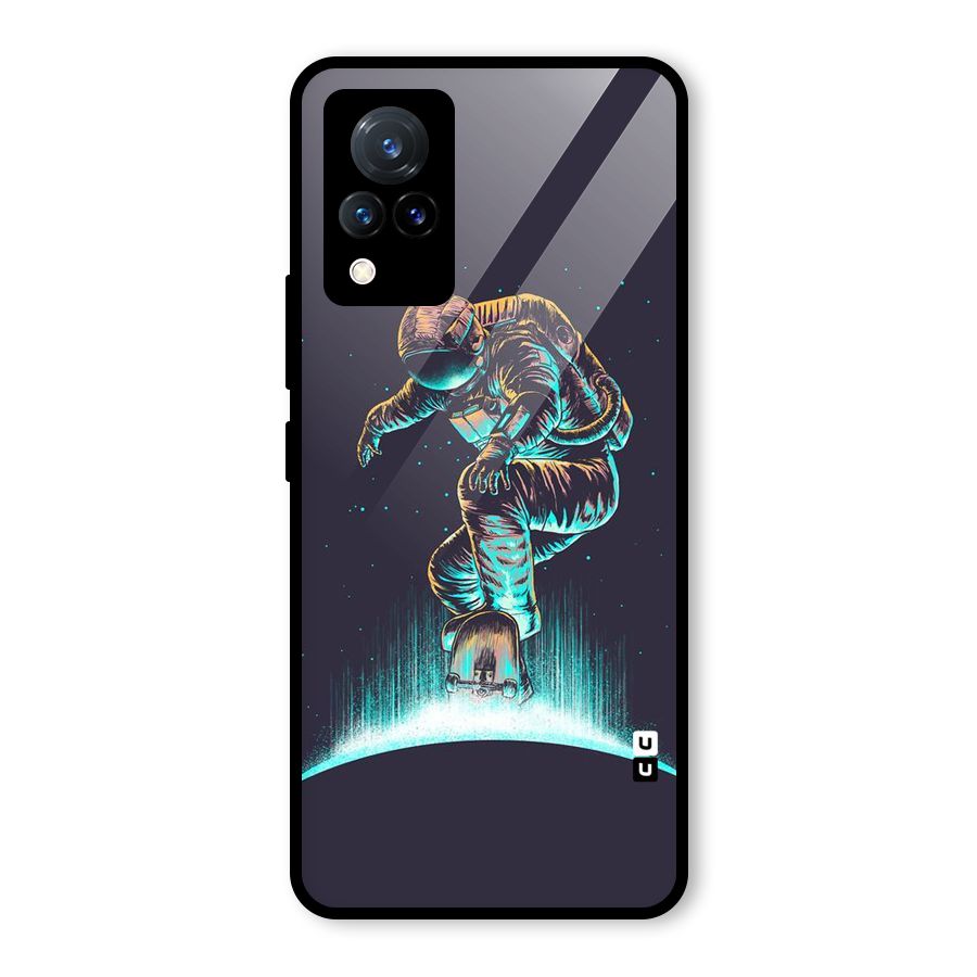 Rolling Spaceman Glass Back Case for Vivo V21 5G