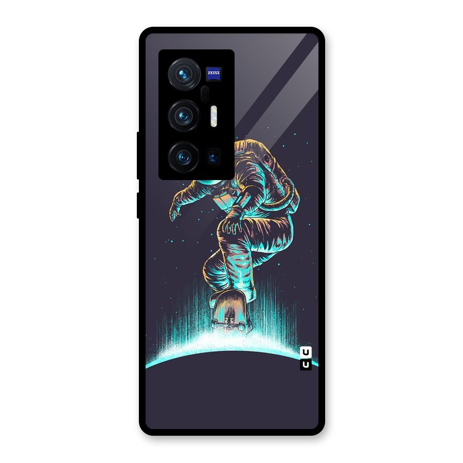 Rolling Spaceman Glass Back Case for Vivo X70 Pro Plus