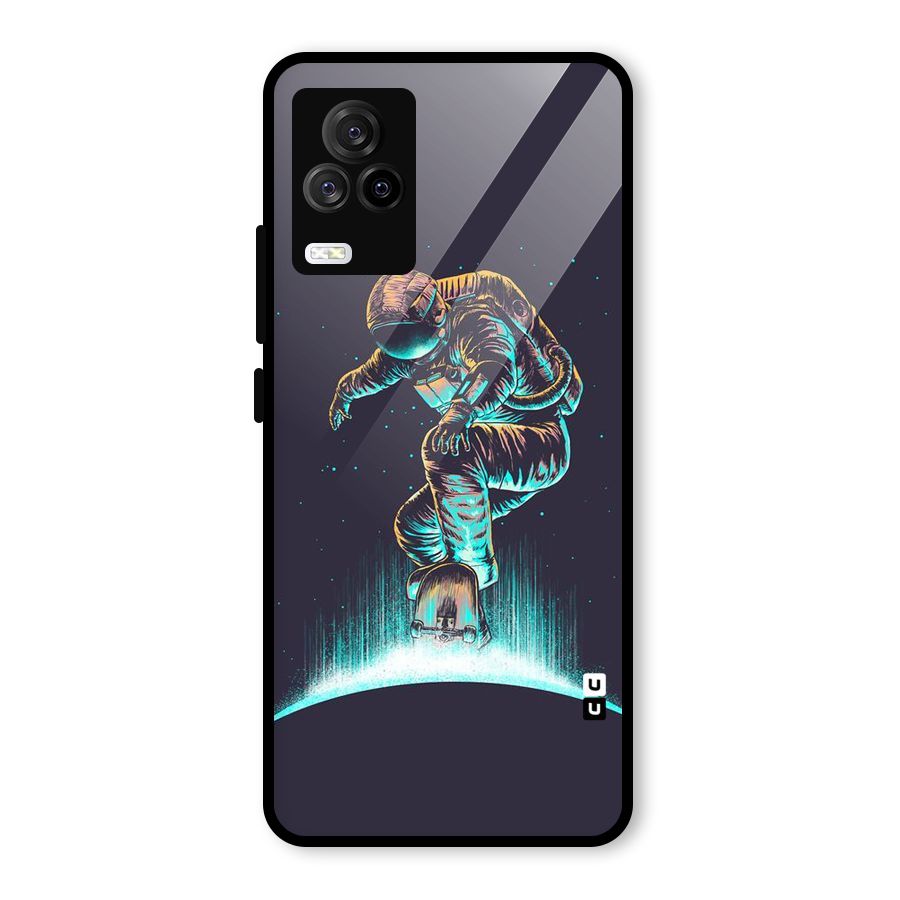 Rolling Spaceman Glass Back Case for Vivo iQOO 7 Legend 5G