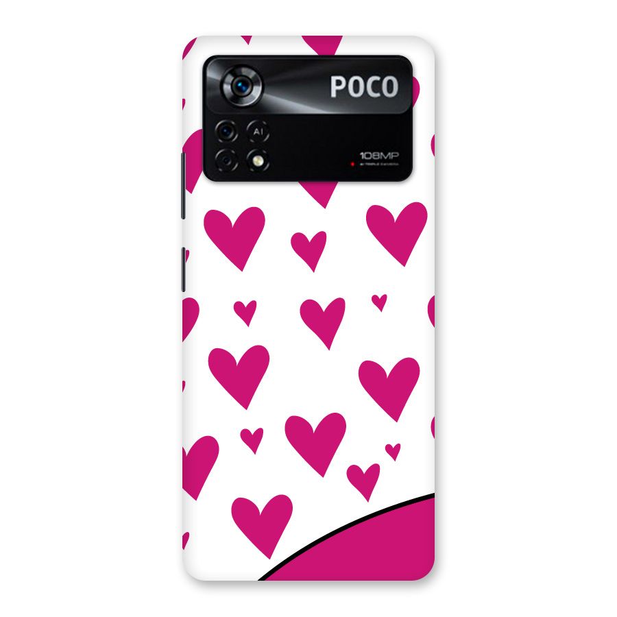 Romantic Couples with Hearts Back Case for Poco X4 Pro 5G