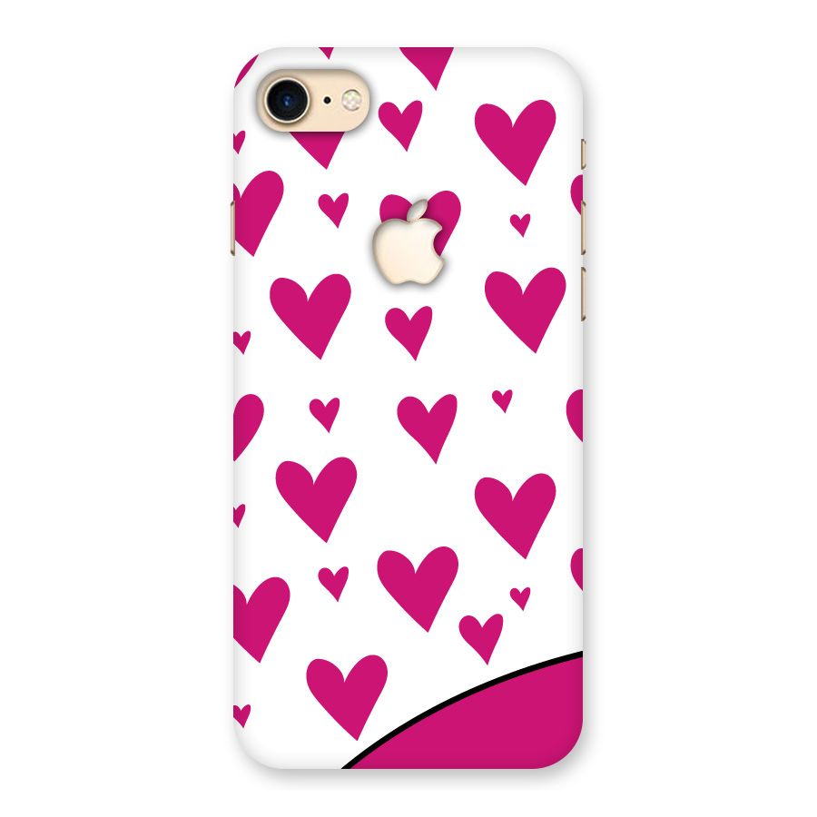 Romantic Couples with Hearts Back Case for iPhone 7 Apple Cut