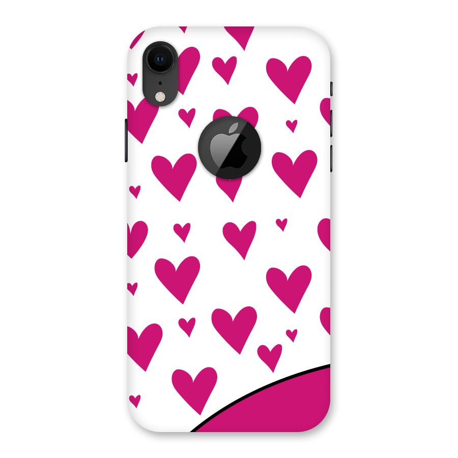 Romantic Couples with Hearts Back Case for iPhone XR Logo Cut