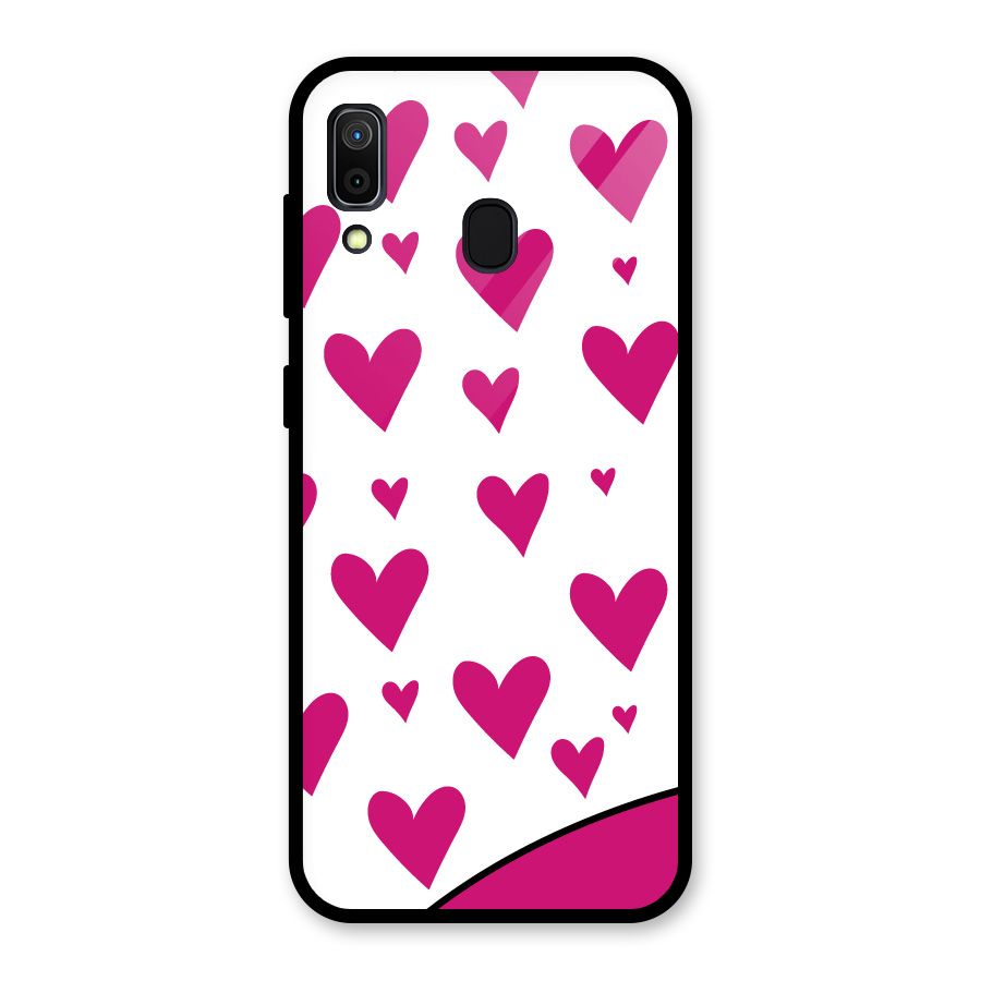 Romantic Couples with Hearts Glass Back Case for Galaxy A30