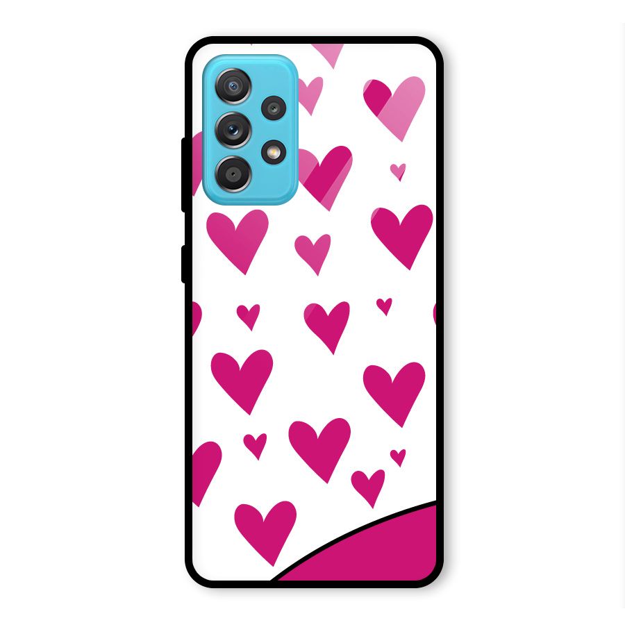 Romantic Couples with Hearts Glass Back Case for Galaxy A52s 5G