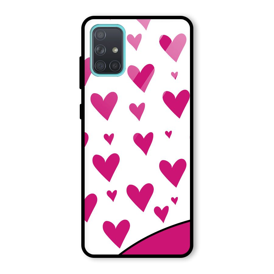 Romantic Couples with Hearts Glass Back Case for Galaxy A71