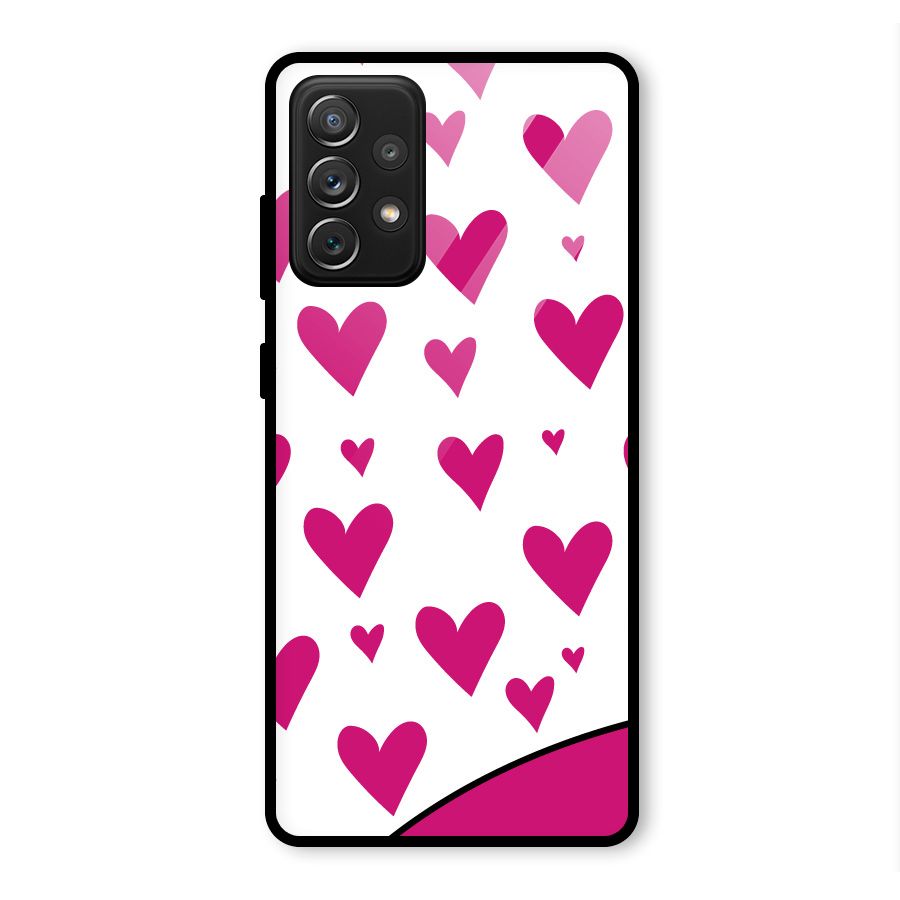 Romantic Couples with Hearts Glass Back Case for Galaxy A72