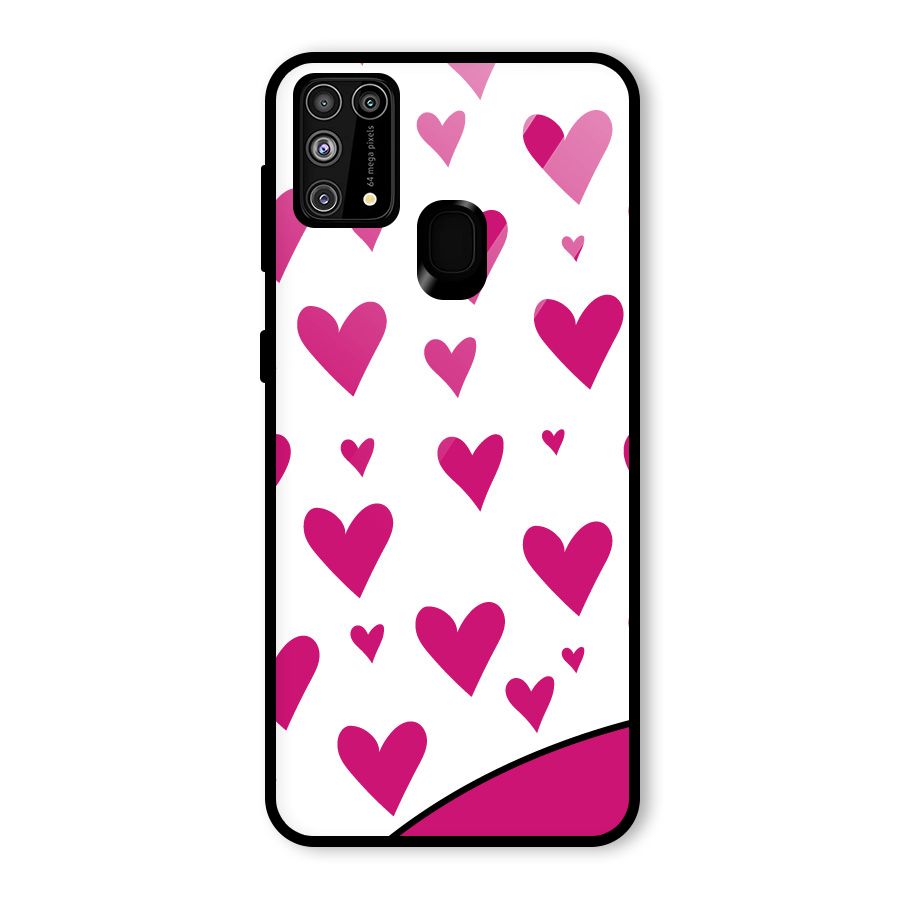 Romantic Couples with Hearts Glass Back Case for Galaxy F41